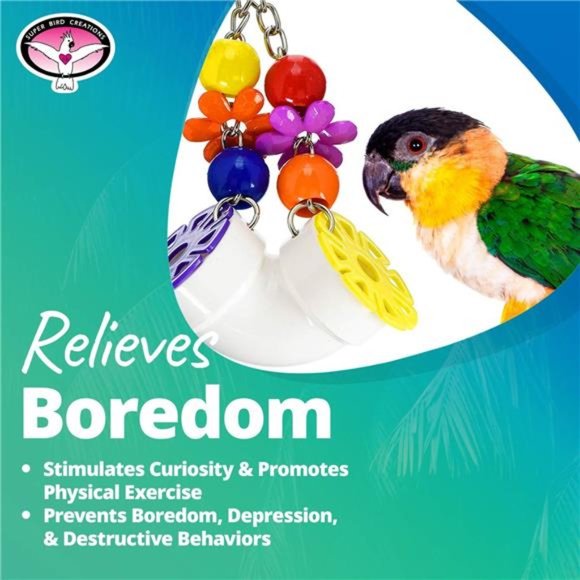 PVC Forager Bird Toy, Medium/Large Bird Size, 3” x 5” x 8” - Picture 6 of 7